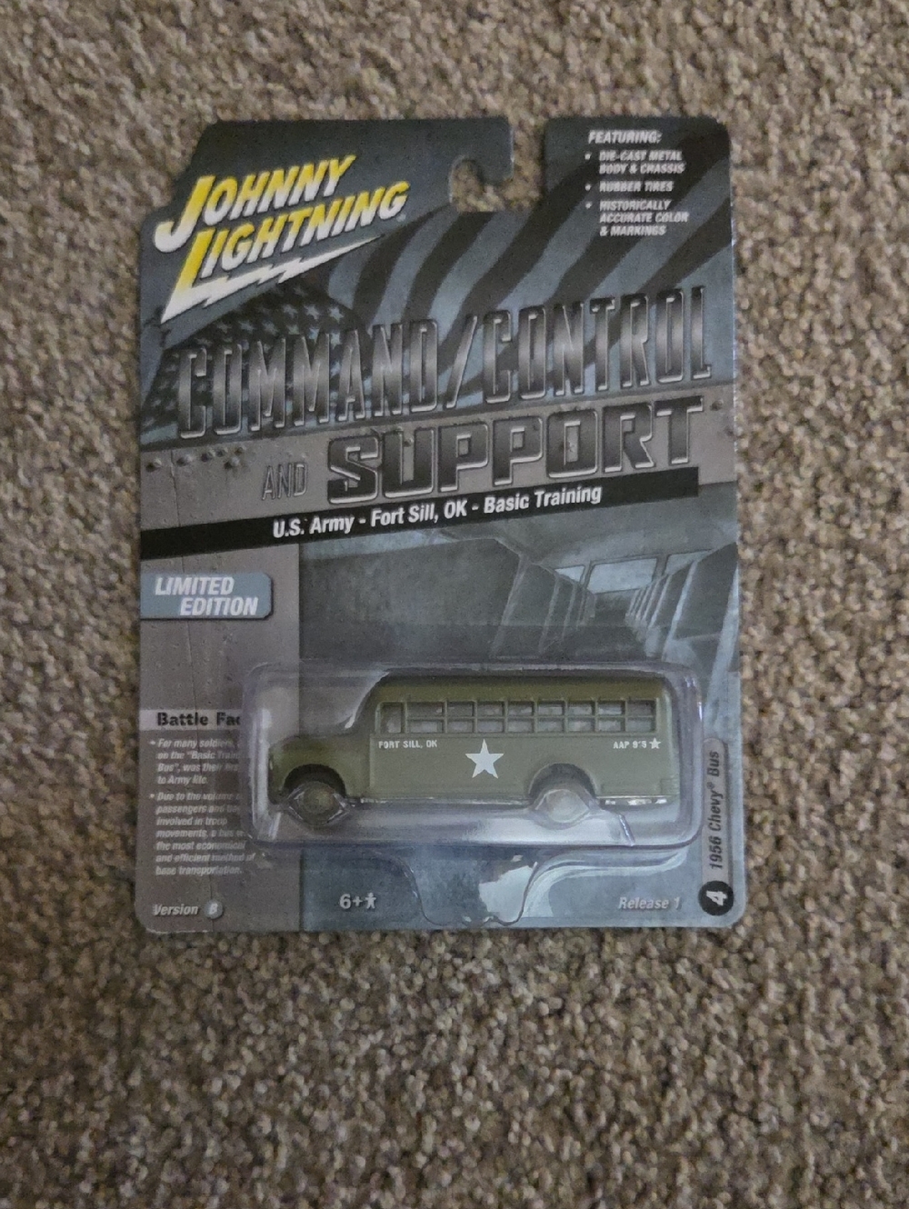 Johnny Lightning U.S. Army Green 1956 Chevy Military Bus - Limited Edition #4